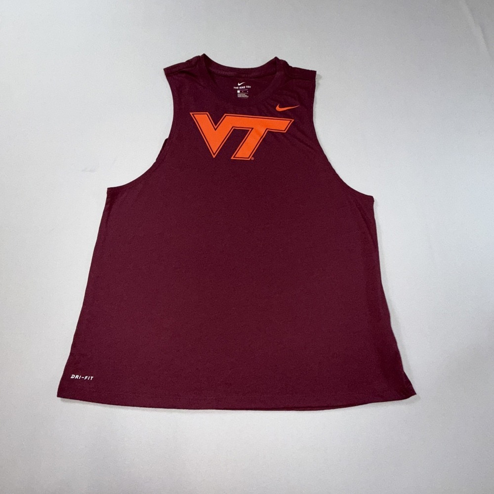 Virginia Tech Hokies Drop Arm Tank Top Size Large Athletic Fit Unisex